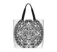 YUBVCF Mayan Calendar End of the World Sac fourre-tout pour femme, sac à bandoulière de grande capacité, avec poignée sur le dessus, pour voyage, travail, Noir , Taille unique