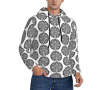 YUBVCF Mayan Calendar End Of The World Sweat à capuche à manches longues pour homme décontracté avec cordon de serrage, Noir , M