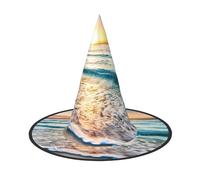 YUBVCF Ocean Sunrise Printing Women Halloween Cap For Cosplay Oxford Cloth Halloween Hat For Mascarade Party
