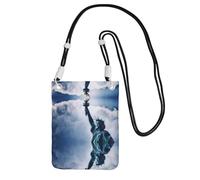 YUBVCF Petit sac à bandoulière imprimé Statue de la Liberté, s'adapte à tous les téléphones portables, utilisation pour la course, la marche, le vélo, Noir , Taille unique