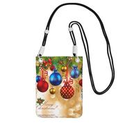 YUBVCF Petit sac à bandoulière pour téléphone portable avec impression Merry Christmas - Convient à tous les téléphones portables - Utilisation pour la course, la marche, le vélo, Noir , Taille unique