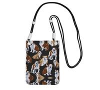 YUBVCF Petit sac à bandoulière pour téléphone portable Motif bouledogues anglais Compatible avec tous les téléphones portables, utilisation pour la course, la marche, le vélo, Noir , Taille unique