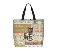 YUBVCF Porch Rules Daily Needs Sac fourre-tout pour femme, grande capacité, sac à bandoulière avec poignée sur le dessus, pour voyage, travail, Noir , Taille unique
