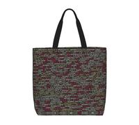 YUBVCF Sac fourre-tout avec code de programmation pour les besoins quotidiens pour femme, sac à bandoulière de grande capacité, sac à main avec poignée sur le dessus pour voyage, travail, Noir