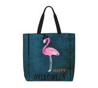 YUBVCF Sac fourre-tout pour femme, motif flamant rose, chapeau de sorcière, sac à main de grande capacité avec poignée sur le dessus pour voyage, travail, Noir , Taille unique