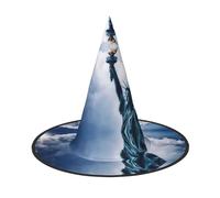 YUBVCF Statue de la Liberté Impression Femmes Halloween Cap pour Cosplay Oxford Tissu Halloween Chapeau pour les fêtes masquées