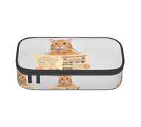 YUBVCF Trousse à crayons mignonne pour la lecture, journaux, chaton, pour étudiants, garçons et filles, grande capacité, multi-emplacements et durable, Noir , Taille unique, Organiseur de sac