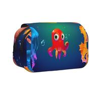 YUBVCF Trousse à stylos double couche à clapet pour garçons et filles, étui de transport durable avec fermeture éclair pour l'école, Noir , Taille unique, Organiseur de sac