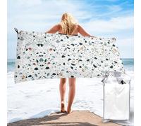 YUBVCF White Parttern Serviette de sport en microfibre à séchage rapide, serviettes douces et absorbantes pour le camping