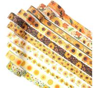 YUBX 10 rouleaux Tournesol Washi Tape Ruban Adhésif Papier Décoratif Masking Tape pour Scrapbooking Artisanat de Bricolage