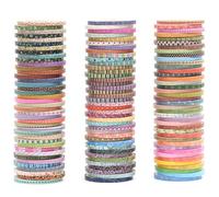 YUBX 120 rouleaux Maigre Washi Tape Set Motifs de base Ruban Adhésif Papier Élégance géométrique mince Décoratif Masking Tape pour Scrapbooking Artisanat de Bricolage