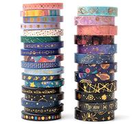 YUBX 30 Rouleaux Washi Tape,Ciel étoilé Ruban Adhésif Papier Décoratif Masking Tape Adhésif Ruban de Masquage en Papier Ruban Washi Décoratif à Motifs Multiples pour la Décoration