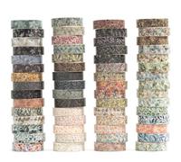 YUBX 60 rouleaux Fleur Washi Tape Set Ruban Adhésif Papier Motifs feuilles Décoratif Maigre Automne Masking Tape pour Scrapbooking Artisanat de Bricolage (Autumn)