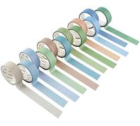 YUBX Flaco Washi Tape Lot de 12 rouleaux de ruban adhésif décoratif Washi Glitter adhésif 15 mm de large (Green Large)