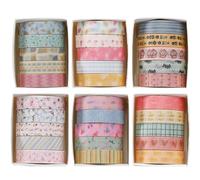 YUBX Lot de 30 rouleaux de ruban adhésif Washi - Créatif - Basique - Fin - Pour art, bricolage, bullet journal, planificateur, scrapbooking, emballage (kawaii One)