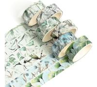 YUBX Lot de 6 rouleaux de ruban adhésif Washi Tape - Impression dorée - Ruban adhésif décoratif coloré pour bricolage, embellit les journaux, les planificateurs, le scrapbooking et l'emballage