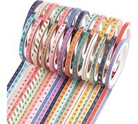 YUBX Maigre Or Washi Tape Set 24 Rouleaux Masking Tape Ruban adhesif decoratif pour Scrapbooking Artisanat de Bricolage 3MM de large (Skinny 24)