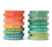 YUBX Maigre Washi Tape Set Masking Tape 20 rouleaux Ruban adhesif decoratif pour Scrapbooking Artisanat de Bricolage 5MM de large (Peacock Tail)