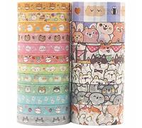 YUBX Mignon Animaux Washi Tape Ruban Adhésif Papier Décoratif Masking Tape pour Scrapbooking Artisanat de Bricolage 18 rouleaux