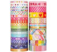 YUBX Or Washi Tape Set 27 Rouleaux Masking Tape Ruban adhesif decoratif pour Scrapbooking Artisanat de Bricolage 8MM/15MM de large