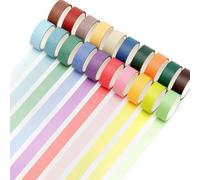YUBX Pastel Washi Tape Lot de 20 rouleaux de ruban adhésif coloré pour bricolage, artisanat décoratif, emballage cadeau, scrapbooking