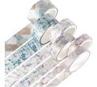 YUBX VSCO Lot de 6 rouleaux de ruban adhésif décoratif coloré pour bricolage, artisanat, bullet journal, planificateur, scrapbooking, emballage (texture)