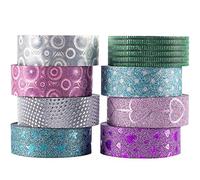 YUBX Washi Tape Ruban Adhésif Papier Décoratif Masking Tape pour Scrapbooking Artisanat de Bricolage (Glitter Wide)