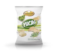 Yucas - Sachet individuel de 65 g - Fabriqué à partir de manioc et 100% d’huile de tournesol - Texture fragile - Parfait comme collation entre les repas - Cuisine gastronomique latino-américaine