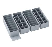 Yucch Lot de 4 Organisateurs de Tiroir Compatibles IKEA MALM, Boîtes de Rangement à Compartiments Pliables avec Fond Renforcé pour Sous-vêtements, Chaussettes et Vêtements Bébé (Gris)