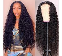 yuccy Perruques de cheveux humains ondulés avec dentelle frontale de densité 250 % - 33 x 10 cm - Perruques de cheveux humains bouclés pour femmes noires - Perruque brésilienne sans colle pré-épilée
