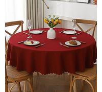 YUCFS Nappe 140 cm Nappes essuyables Rouge vin Nappe en PVC Facile à Nettoyer avec Nappe, Nappe résistante à l'huile/imperméable/à la moisissure pour la décoration de Dessus de Table de c