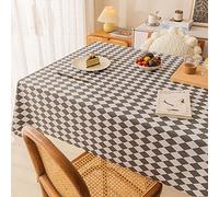 YUCFS Nappe de fête 120x160cm Nappe essuyable Grise Grande Nappe en PVC Nappe Moderne, Nappe Rectangle en Vinyle