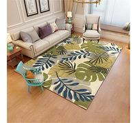 YUCFS Tapis Bleu Marine pour Salon Grand Tapis Salon Vert Motif De Feuille en Désordre Tapis Chambre Tapis Multi-Tailles pour Salon 160X200Cm Tapis Vert 5Ft 3''X6Ft 6.7''
