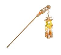 yuchdzexu Baguettes à cheveux pour femme - Bâtons à cheveux avec bijoux, accessoires chinois de style ancien pour femme, épingle à cheveux avec lanterne lumineuse, pompon
