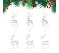 yuchdzexu Lot de 6 décorations de sapin de Noël en acrylique | Décorations de vacances en forme de stalactites, pour Nouvel An, anniversaire, intérieur, extérieur, fenêtre, porte, fête, patio, porche