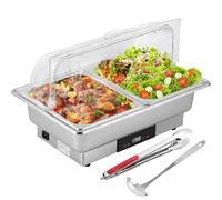 YUCHENGTECH Chafing Dish Buffet Électrique 9L INOX | Avec Réglage de la Température et Couvercle Transparent pour Fêtes Traiteurs et Festivals