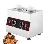 YUCHENGTECH Chauffe Sauce Électrique, Température Réglable 86-185 ℉,320W | Distributeur Chauffant pour Sauces en Acier Inoxydable avec 2 Bouteillespour Chocolat, Fromage, Ketchup et le Fudge