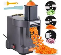 YUCHENGTECH Coupe Légumes Électrique Professionnel Decoupe Legumes en Cube Electrique avec 3 Lames Coupe Légumes en Cube Électrique pour Couper en Dés Trancher et Râper Les Légumes et Les Fruits 100W