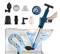 YUCHENGTECH Deboucheur WC Puissant Deboucheur Toilette Haute Pression Avec BaromèTre 4 in 1 Pompe Deboucheur Canalisation pour Déboucher les Toilettes/Lavabo/Baignoire/Drain de Sol