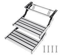 YUCHENGTECH Marchepied manuel pliable pour caravane - En alliage d'aluminium - Capacité de charge de 150 kg - En acier épais - Design antidérapant - Pour camping-car, caravane (2 marches)