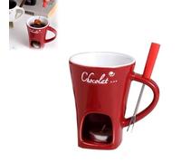 YuchiFa Ensemble de Tasses à Fondue au Chocolat personnelles, Ensemble de Tasses à Fondue, kit de Fabrication de crème au Lait et au Fromage au Chocolat (Rouge)