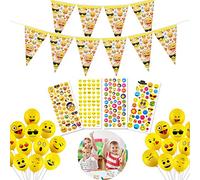 YuChiSX Emoji Balloons, Ballons à Latex, Autocollants, bannière,pour la fêtes d'anniversaire de Fournitures pour fêtes d'anniversaire pour garçon et Fille, Le Mariage,l'engagement et la Valentine