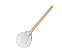 YUCHUANGYE 1 pelle à pizza en aluminium avec poignée en bois antidérapante pour gâteau, pain, pizza (17,8 cm de hauteur)