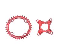 YUCHUANGYE Couronnes Cyclisme Plateau Ovale 6 mm Offset 32T 34T 36 38 VTT Montage Direct for vélo de Route(Red Oval 38T)