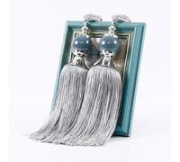 YUCHUANGYE Embrasse pour Rideaux 1 Paire d'embrasses de Rideaux avec Pompon, Accessoires décoratifs Traditionnels Chinois for Rideaux Embrasse Rideau(Grey)