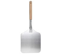 YUCHUANGYE Pelle à pizza en aluminium de 58 cm avec poignée en bois argenté - Pelle à pizza carrée