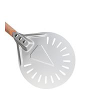 YUCHUANGYE Pelle à pizza en aluminium de qualité supérieure avec poignée en bois antidérapante pour gâteau, pain, fromage (20,3 cm avec main de 40 cm)