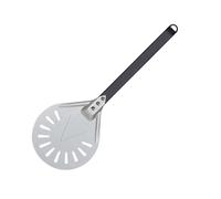 YUCHUANGYE Pelle à pizza perforée de 17,8 cm, 22,9 cm, 25,4 cm, pelle à pizza en aluminium, outil de pizza court, manche en bois antidérapant (25,4 cm, 82 cm-01)