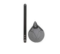 YUCHUANGYE Petite pelle à pizza ronde et courte avec poignée en bois antidérapante de 22,9 cm, pelle à pizza perforée en aluminium (17,8 cm, 55 cm-03)