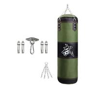 YUCHUANGYE Sac De Frappe Sac de Boxe Suspendu Non rempli, protège-Chevilles, protège-Mains, protège-Poignets, Sac de Sable de Boxe en PU Sac De Boxe(Green 100cm)